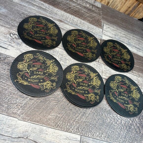 Target Threshold In The Dark Of Night Gothic Coasters Faux Leather 6 Pack - Picture 1 of 5